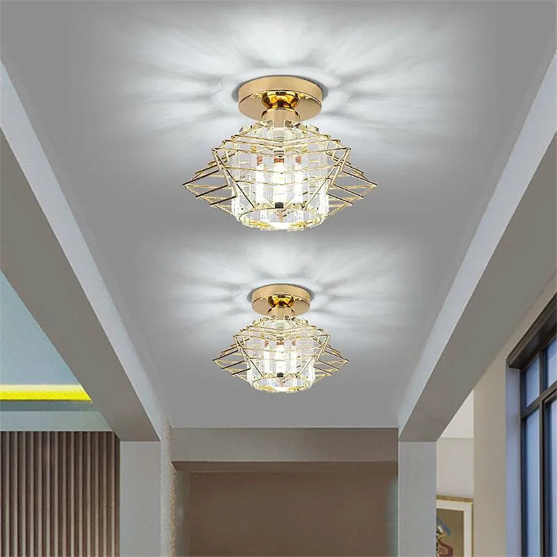 Moderne Kristalplafondlamp - Elegante Scandinavische plafondlamp voor woonkamer en hal