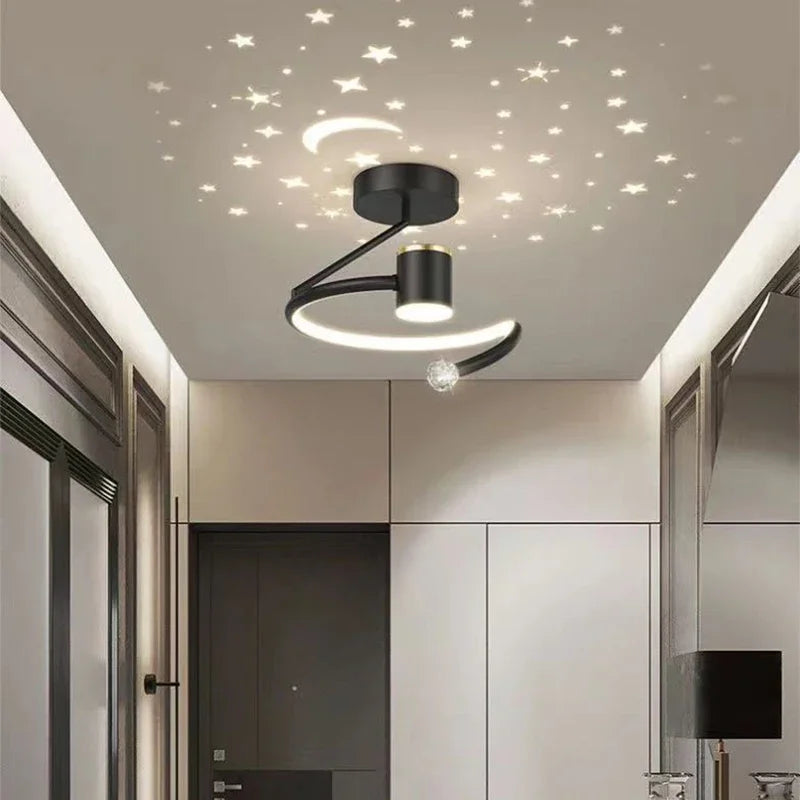 LED plafondlamp met sterrenhemel - Modern kroonluchterontwerp voor kinderkamer en woonkamer