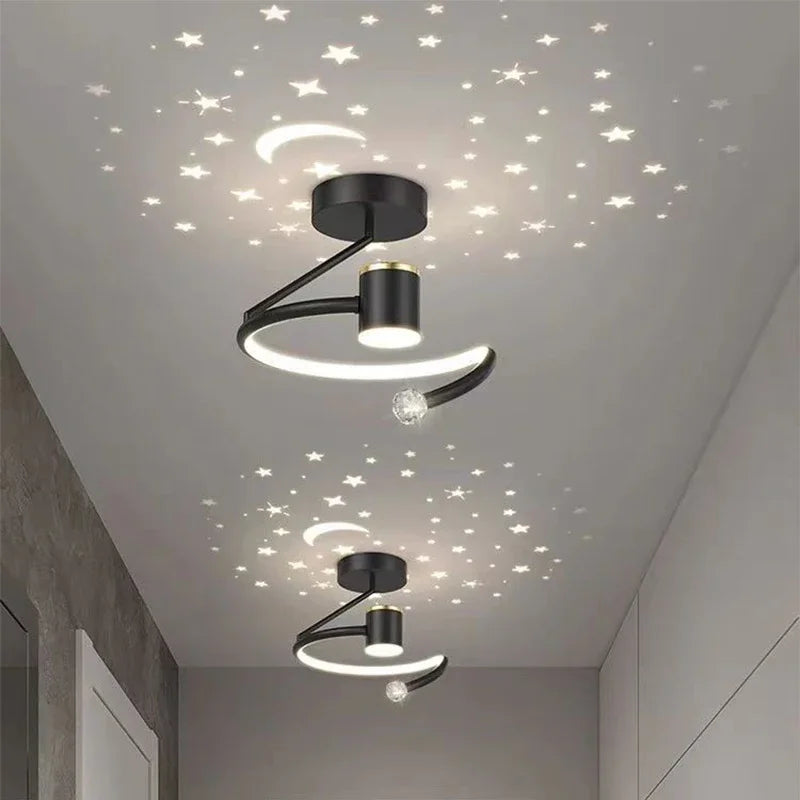 LED plafondlamp met sterrenhemel - Modern kroonluchterontwerp voor kinderkamer en woonkamer