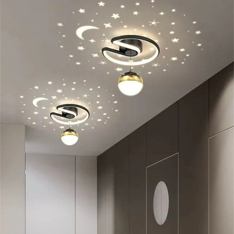 LED plafondlamp met sterrenhemel - Modern kroonluchterontwerp voor kinderkamer en woonkamer