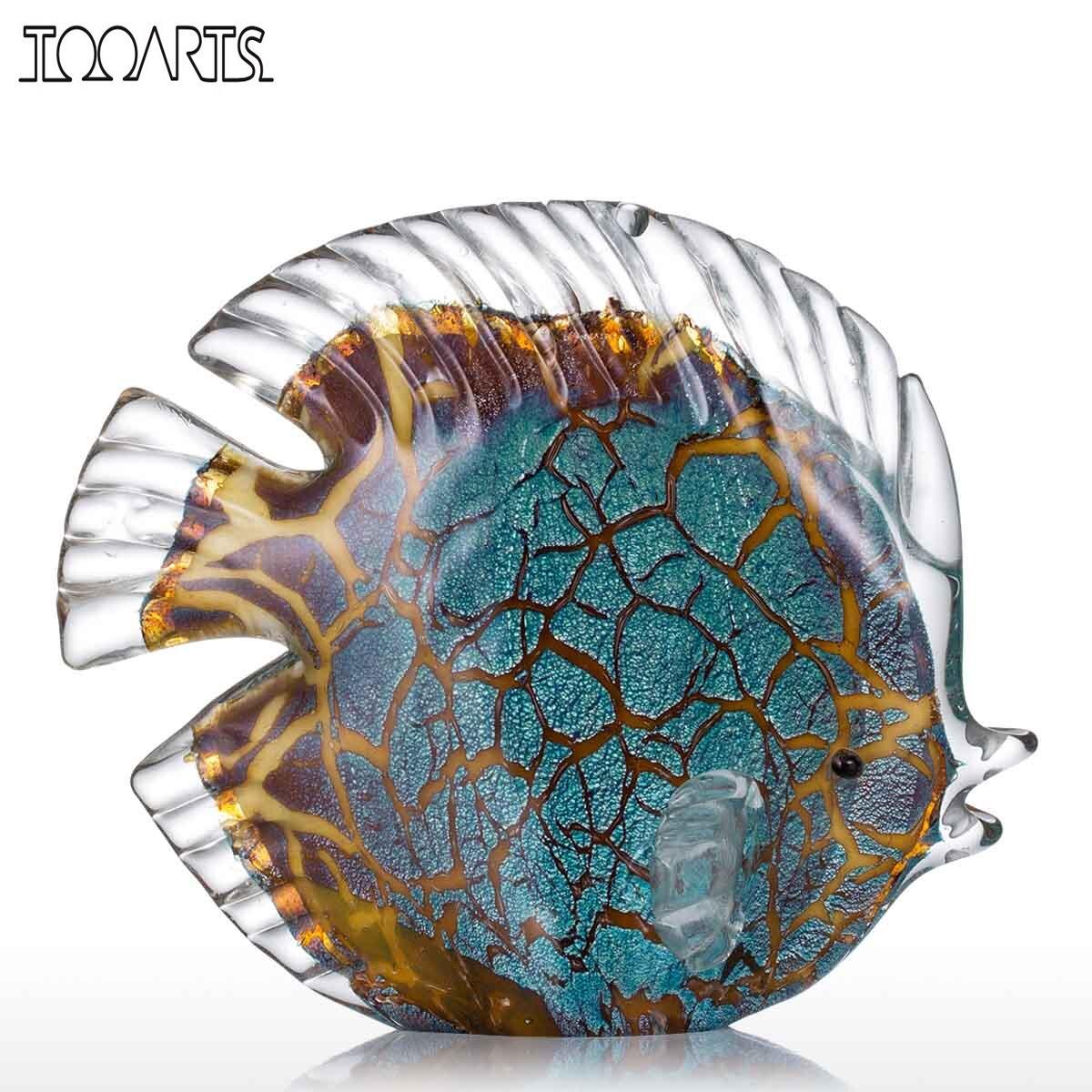 Meerkleurige Pois Tropische Vis Delicate Glazen Sculptuur Elegante Appartementdecoratie Glazen Vis Fijne Ruimte Appartementdecoratie Ambacht