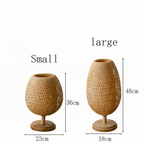 NatureHue Vintage Bamboe Tafellamp Creatieve Geweven Rieten Bureau Lamp