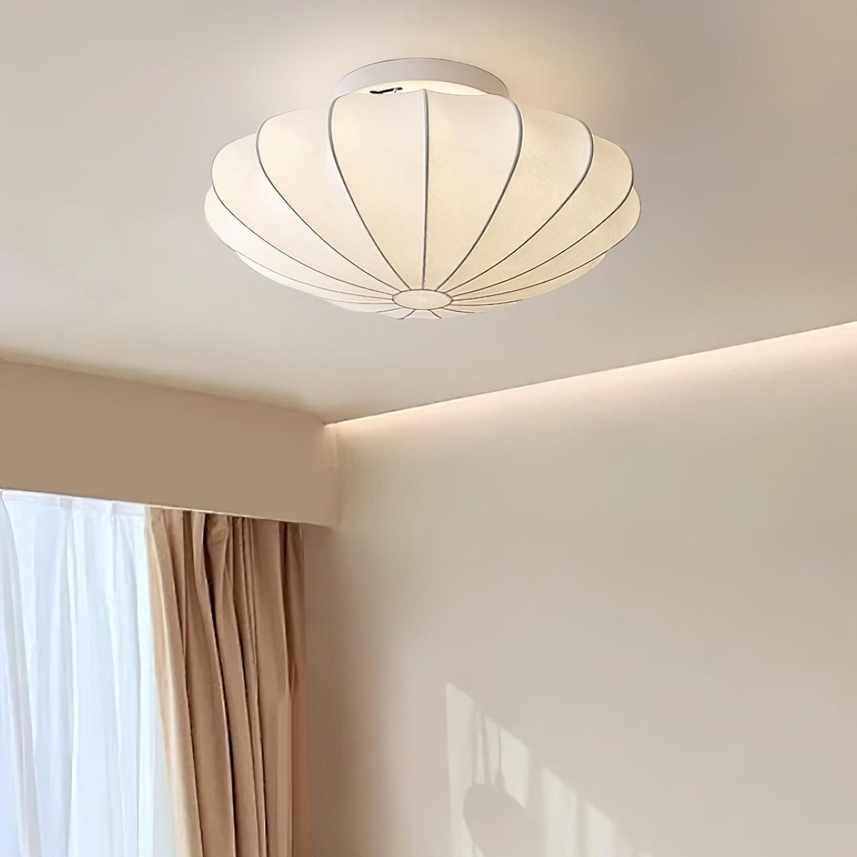 Bowl-vormige stoffen plafondlamp Elegant ontwerp