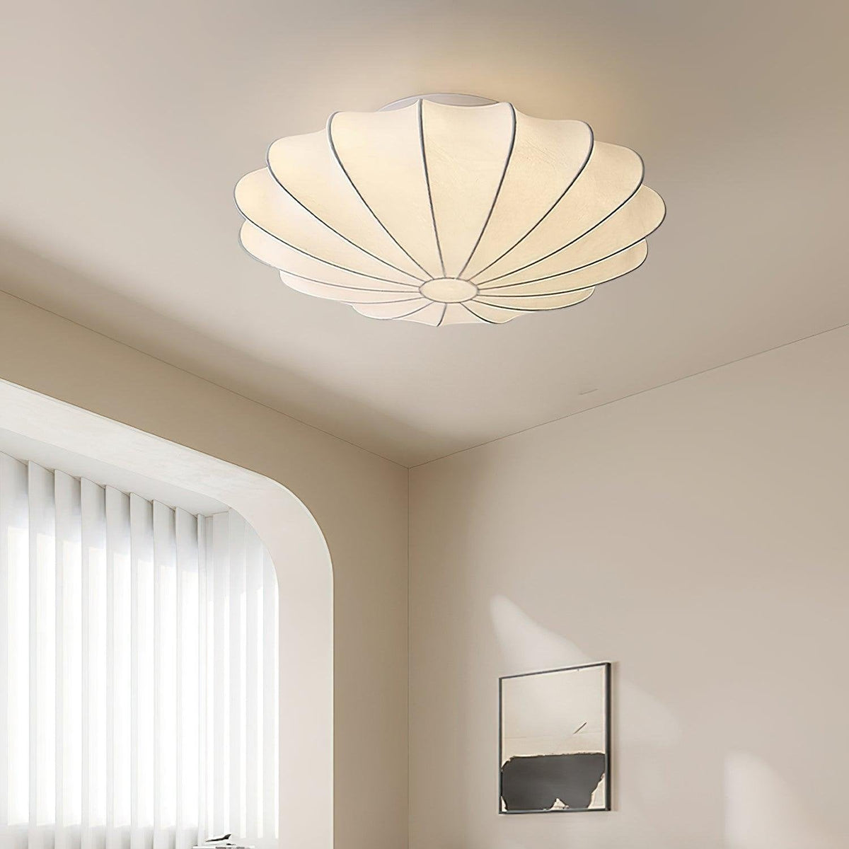 Bowl-vormige stoffen plafondlamp Elegant ontwerp