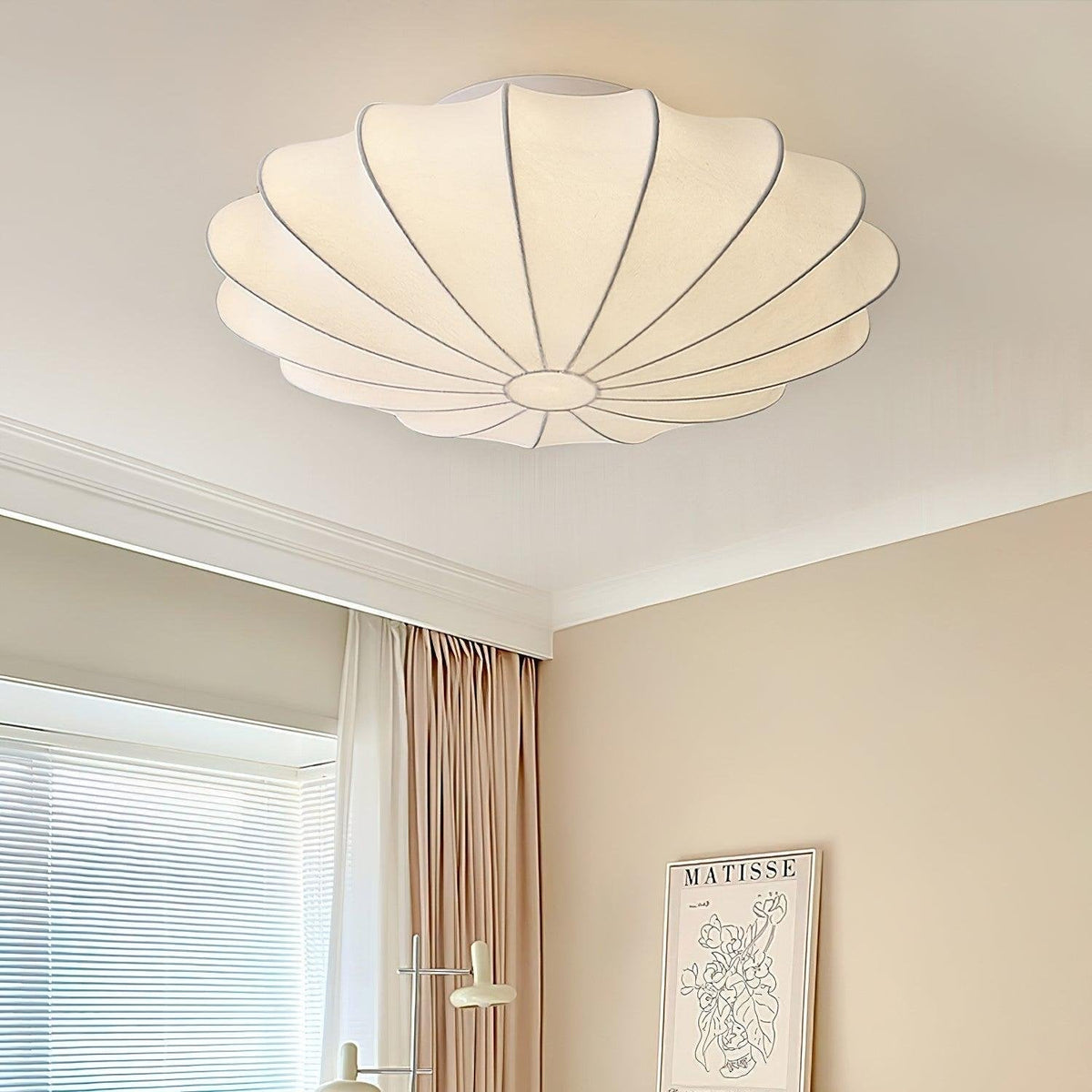 Bowl-vormige stoffen plafondlamp Elegant ontwerp