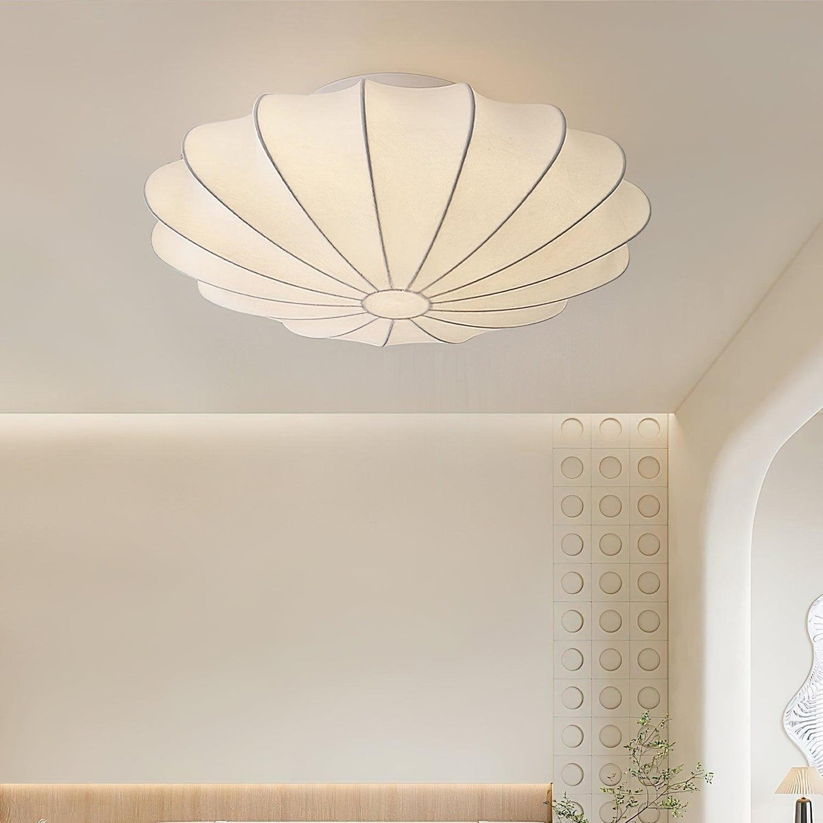 Bowl-vormige stoffen plafondlamp Elegant ontwerp