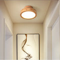 Ronde massieve houten plafondlamp – Scandinavische lamp voor woonkamer en gang