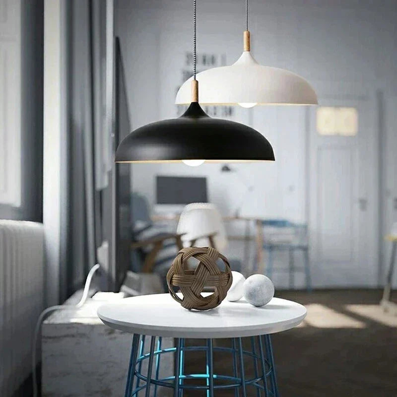 Moderne plafondlamp eikenhout | Scandinavische hanglamp voor de woonkamer