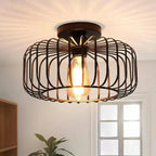 Moderne Industrie Vogelkooi Hanglamp Zwart