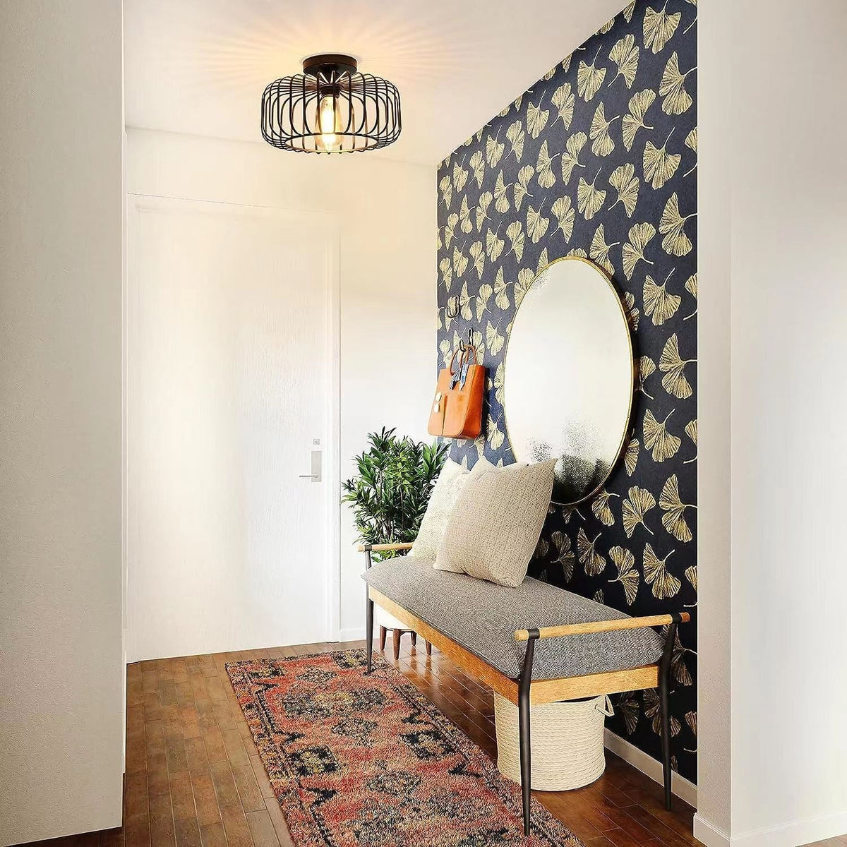 Moderne Industrie Vogelkooi Hanglamp Zwart