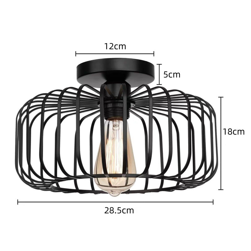 Moderne Industrie Vogelkooi Hanglamp Zwart
