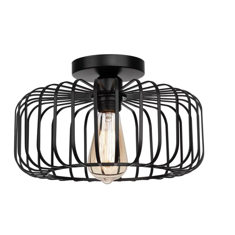 Moderne Industrie Vogelkooi Hanglamp Zwart