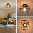 Moderne Industrie Vogelkooi Hanglamp Zwart
