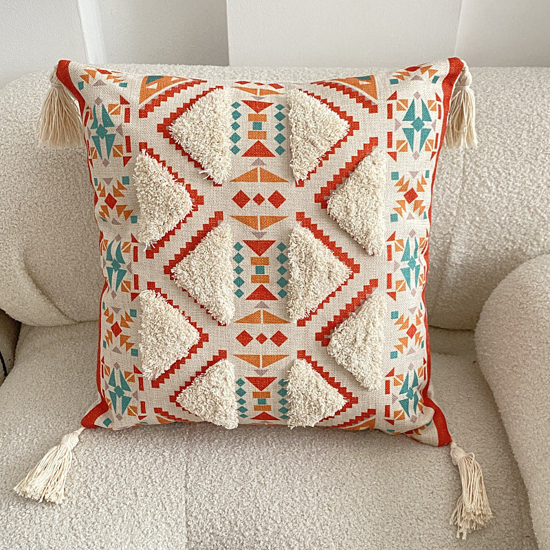 Boho gevoerde franjes kussenhoes