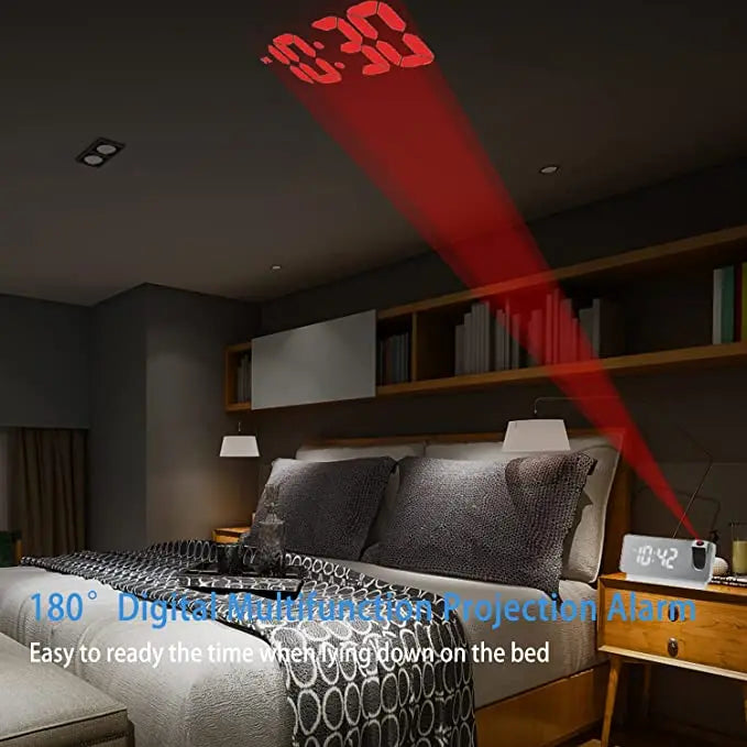Avosian | Projectie alarmklok met spiegeleffect en groot LED-scherm