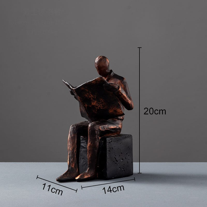 Reader Sculptuur Boekstandaard Boekondersteuning Abstracte Karakter Hars Standbeeld Bureau Decoratie Figuren Statuette Nordic Thuisdecoratie