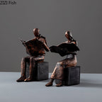 Reader Sculptuur Boekstandaard Boekondersteuning Abstracte Karakter Hars Standbeeld Bureau Decoratie Figuren Statuette Nordic Thuisdecoratie
