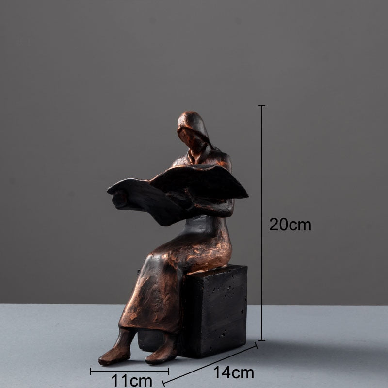 Reader Sculptuur Boekstandaard Boekondersteuning Abstracte Karakter Hars Standbeeld Bureau Decoratie Figuren Statuette Nordic Thuisdecoratie