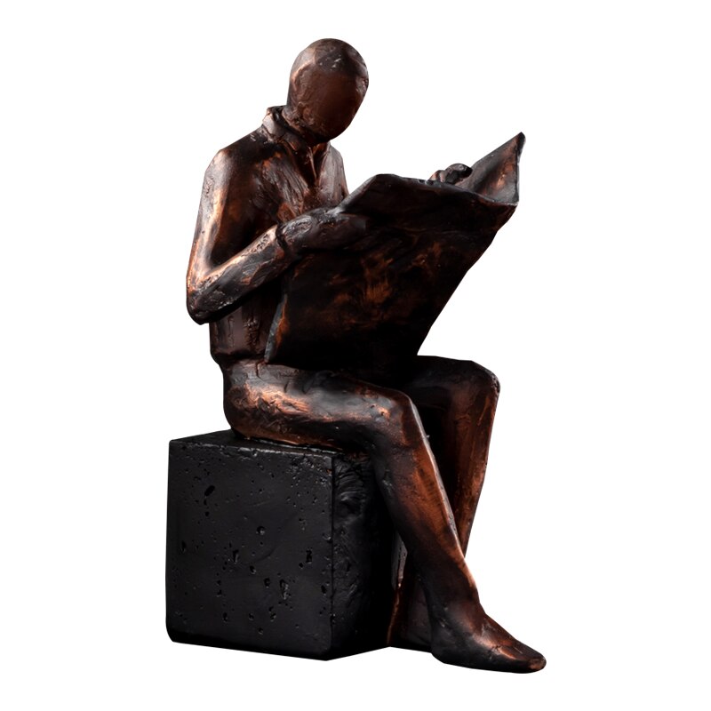 Reader Sculptuur Boek Steun Boek Ondersteuning Abstracte Karakter Hars Standbeeld Bureau Decoratie Beeldjes Statuette Nordic Woondecoratie