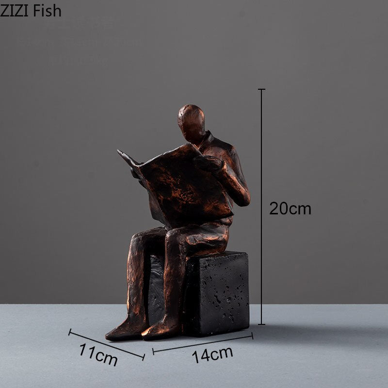 Reader Sculptuur Boekstandaard Boekondersteuning Abstracte Karakter Hars Standbeeld Bureau Decoratie Figuren Statuette Nordic Thuisdecoratie