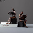 Reader Sculptuur Boekstandaard Boekondersteuning Abstracte Karakter Hars Standbeeld Bureau Decoratie Figuren Statuette Nordic Thuisdecoratie