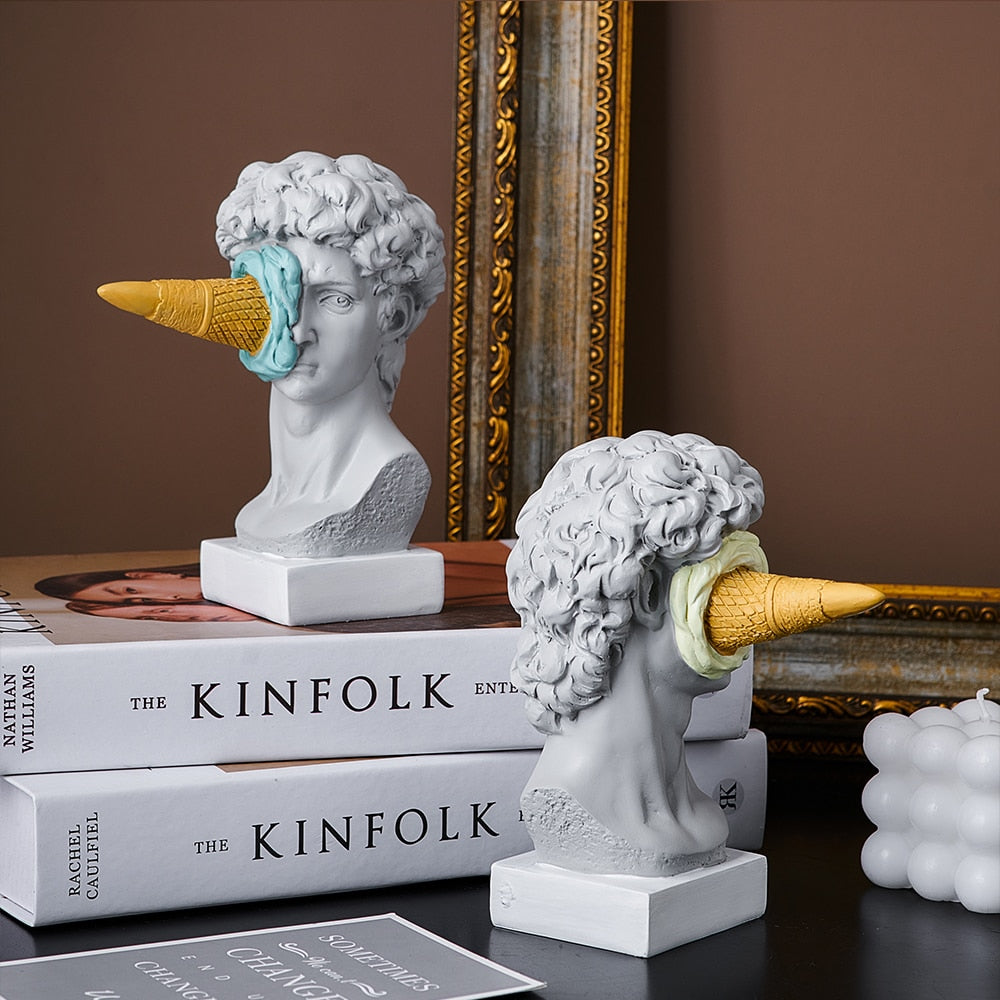 David Beeldje met IJs Home Decoratie Sculptuur