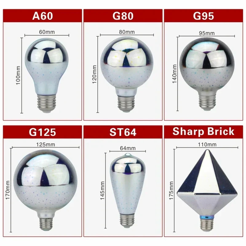 3D LED lamp | Vintage vuurwerk effect lamp met E27 fitting | 6W 85–265V | Decoratie, feest & kerstverlichting | Auravia