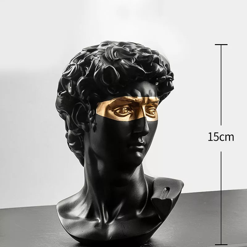 Standbeelden voor decoratie, 15 cm, David, salontafel, huisdecoratie, ornamenten, buste van een kamer gemaakt van gips, witte hars, decoratieve kunst sculptuur