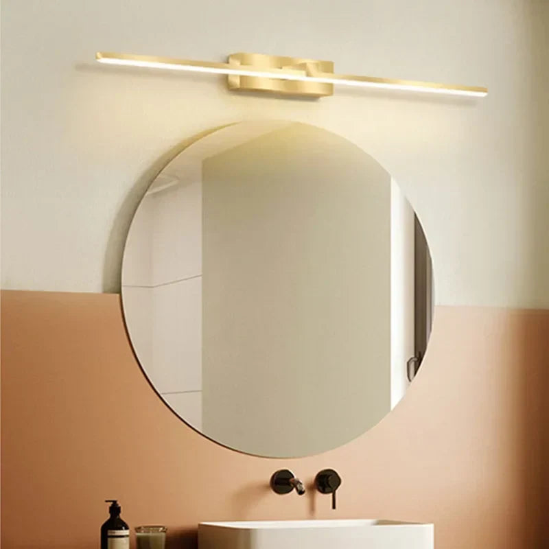 Moderne Gouden LED Wandlamp – Badkamer Spiegel Licht met Touch Schakelaar voor Slaapkamer, Woonkamer en Make-up Verlichting | Avosian