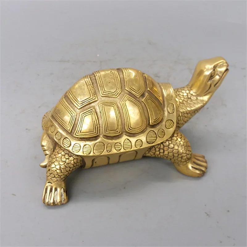 Messing Feng Shui Schildpad Standbeeld Geluk Dier Sculptuur voor Langdurigheid Thuis Kantoor Decoratie Beeldje Geschenk Studie Ornament