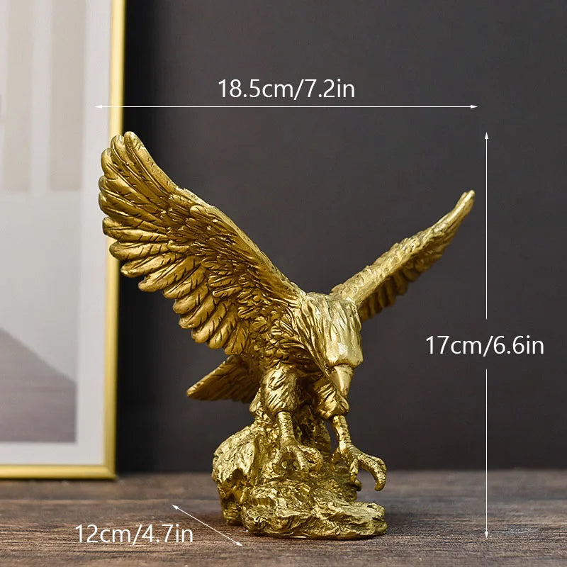 Hars Gouden Arend Standbeeld Kunst Dier Model Collectie Ornament Huis Kantoor Bureau Feng Shui Decor Figuren eenvoudig