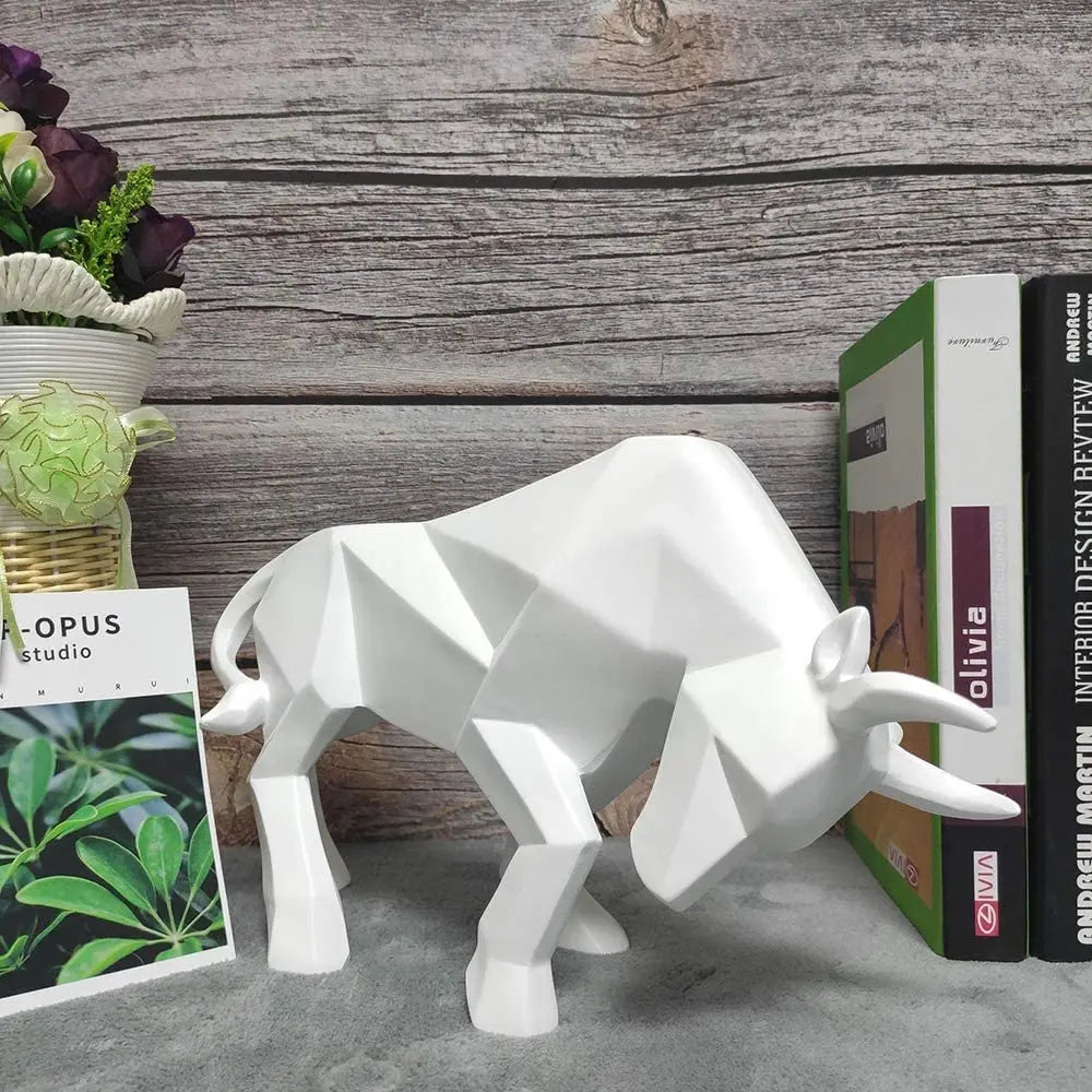 YuryFvna Moderne Geometrische Stier Standbeeld, Ornament, Café, Stier Sculpturen, Dierfiguren, Abstracte Hotel Thuisdecoratie