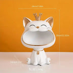 Fortune Crown Big Mouth Kat Entree Sleutelhanger Decoratief Ornament, Lichte Luxe Verhuisgift Sculptuur