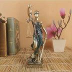 ERMAKOVA Europese antieke bronzen Griekse godin van de gerechtigheid standbeeld Fair Angels hars sculptuur ornamenten bureau thuis decoratie cadeau