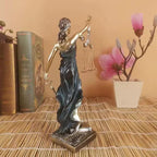 ERMAKOVA Europese antieke bronzen Griekse godin van de gerechtigheid beeld Fair Angels hars sculptuur ornamenten bureau home decoratie cadeau
