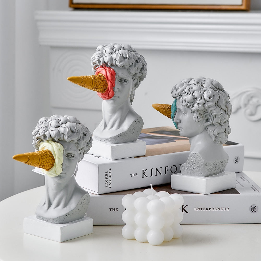 David Beeld met IJsje Thuisdecoratie Sculptuur