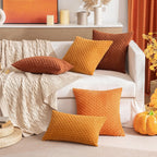 Zachte Ribbel Velours Decoratieve Kussen met Strepen in Boho Stijl voor Sofa en Bed