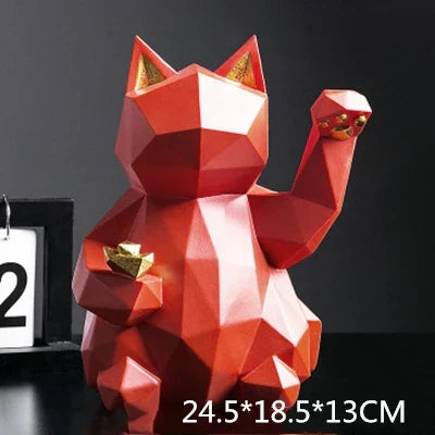 Noordse Stijl Geometrische Gelukkige Kat