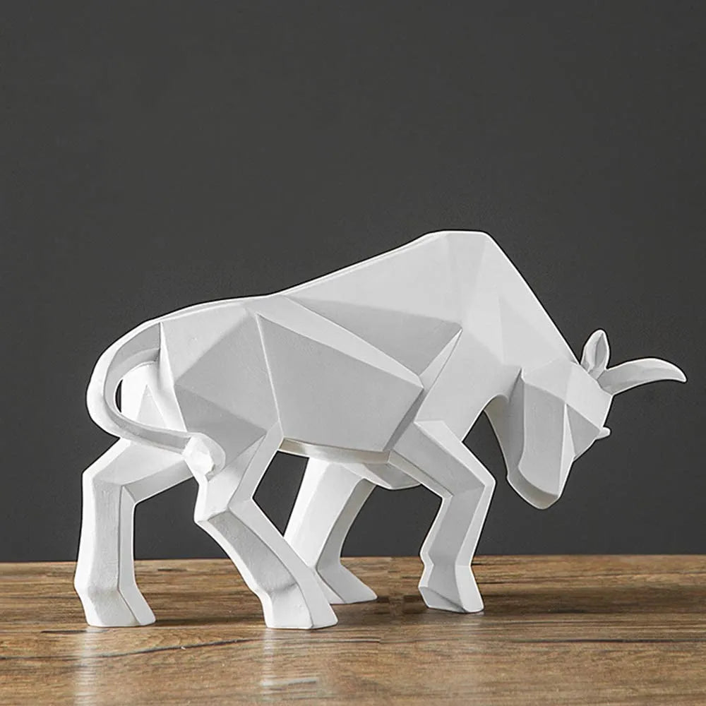 YuryFvna Moderne Geometrische Stier Standbeeld, Ornament, Café, Stier Sculpturen, Dierfiguren, Abstracte Hotel Thuisdecoratie