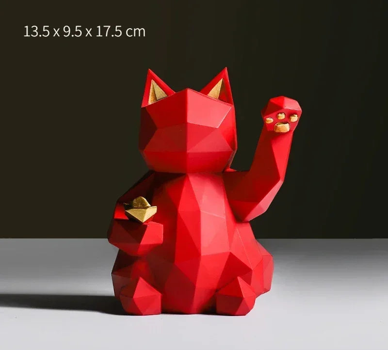 Nordic Minimalisme Geometrie Gelukkige Kat Beeldjes