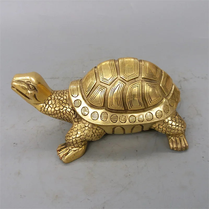 Messing Feng Shui Schildpad Standbeeld Geluk Dier Sculptuur voor Langdurigheid Thuis Kantoor Decoratie Beeldje Geschenk Studie Ornament