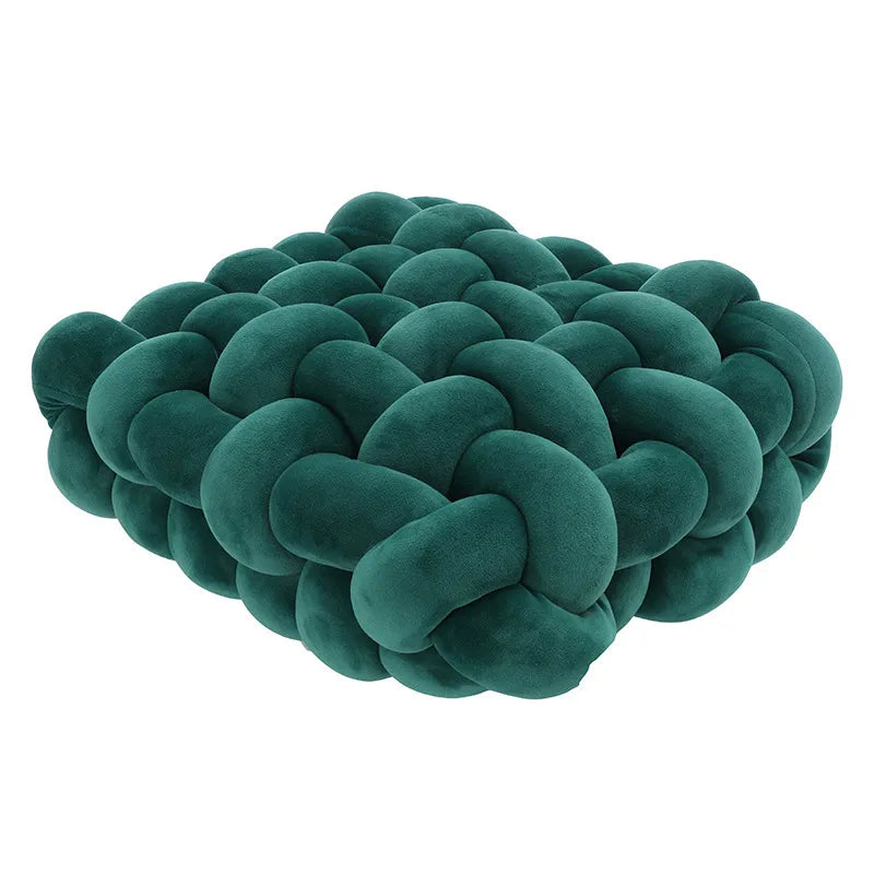 Woonkamer Zachte Pluche Knot Kussen Bank Kussen Effen Kleur Vierkant Handgeweven Thuis Gooi Kussen Vierkant Geweven Zitkussen Kussen