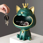 Fortune Crown Big Mouth Kat Entree Sleutelhanger Decoratief Ornament, Lichte Luxe Verhuisgift Sculptuur