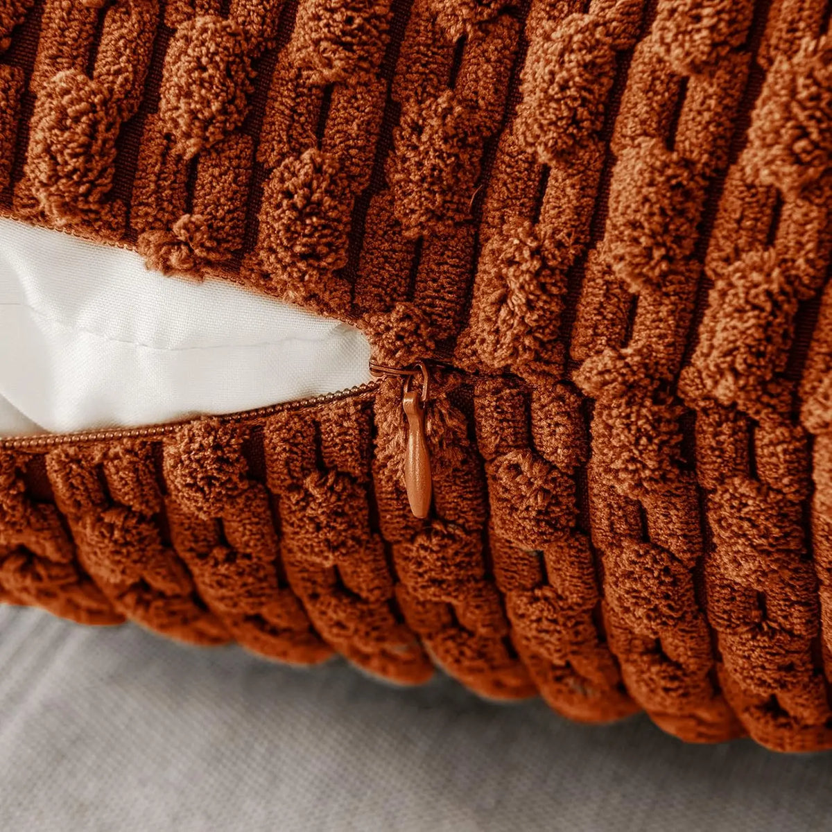 Zachte Ribbel Velours Decoratieve Kussen met Strepen in Boho Stijl voor Sofa en Bed
