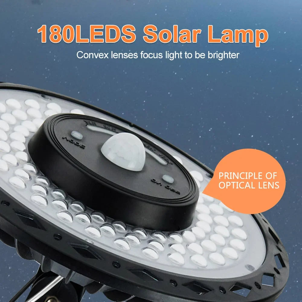 228 LED Solar Plafondlamp | 360° Lichthoek | Met Afstandsbediening & Bewegingssensor | 4400mAh Batterij