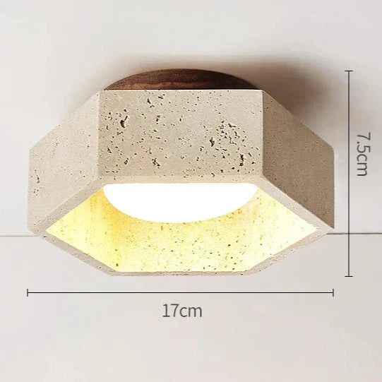 Wabi Sabi Travertin LED Plafondlamp
