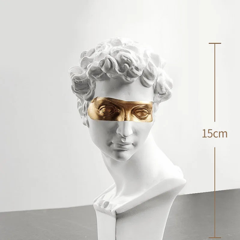 Standbeelden voor decoratie, 15 cm, David, salontafel, woningdecoratie, ornamenten, buste van een kamer gemaakt van gips, witte hars, decoratieve kunstsculptuur