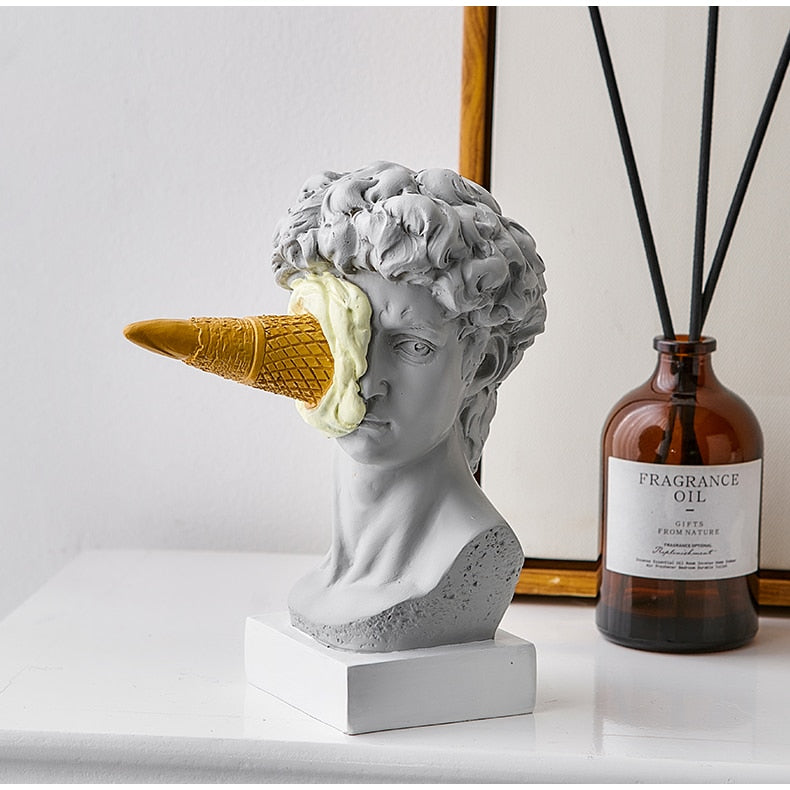 David Beeld met IJsje Thuisdecoratie Sculptuur