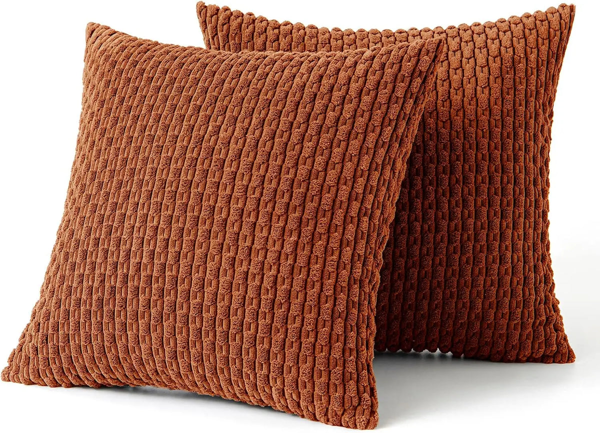 Zachte Ribbel Velours Decoratieve Kussen met Strepen in Boho Stijl voor Sofa en Bed