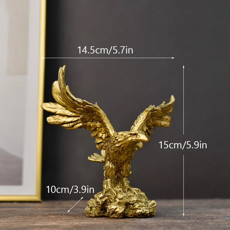 Hars Gouden Arend Standbeeld Kunst Dier Model Collectie Ornament Huis Kantoor Bureau Feng Shui Decor Figuren eenvoudig
